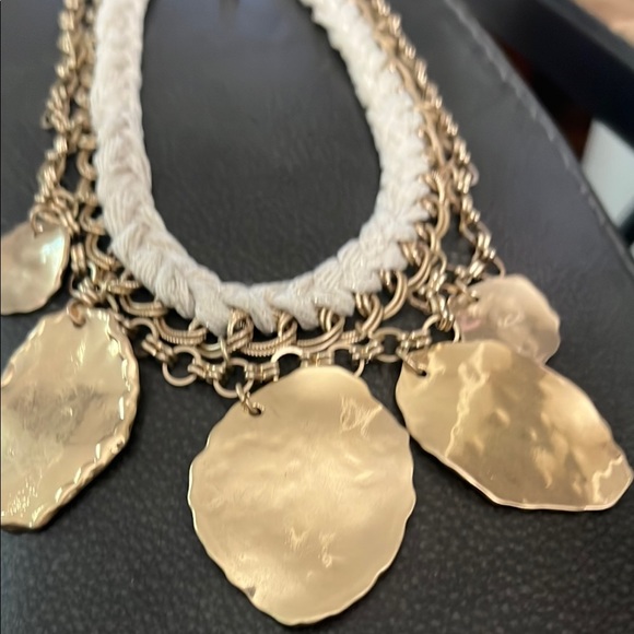 Chico's Gold and Cream Statement Necklace - Picture 4 of 7